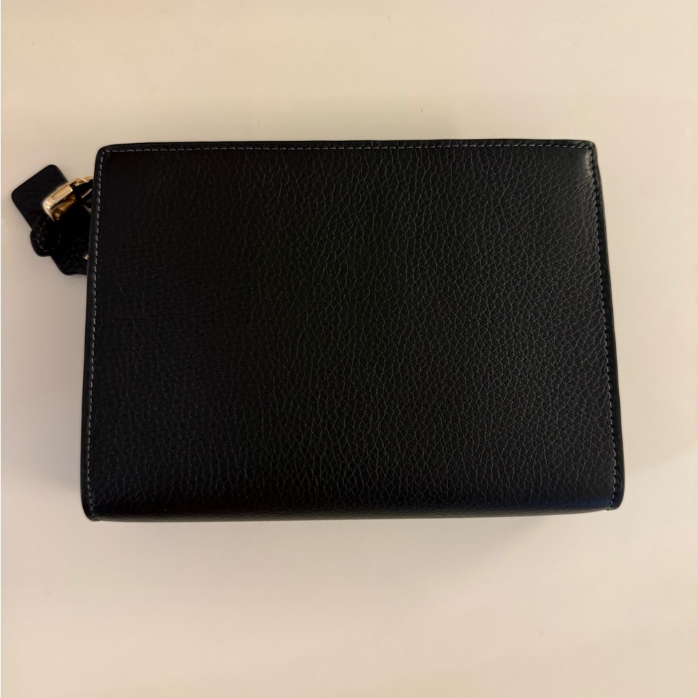 Coach Black Leather Clutch with Gold Accents - Picture 5 of 7